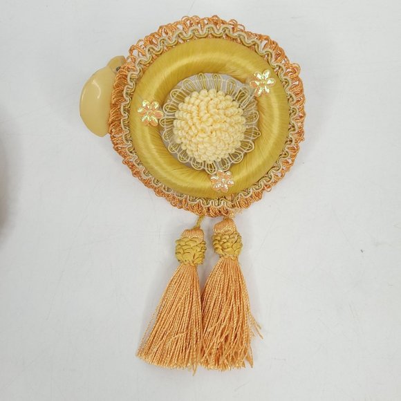 5 Vintage Curtain Drapery Tie Back Clips Tassel Medallion Hollywood Regency MCM - Picture 5 of 8